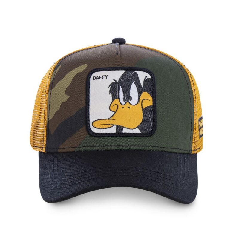 Capslab Looney Tunes Daffy Duck Mesh Trucker Cap Army & Orange – Blue Cloud